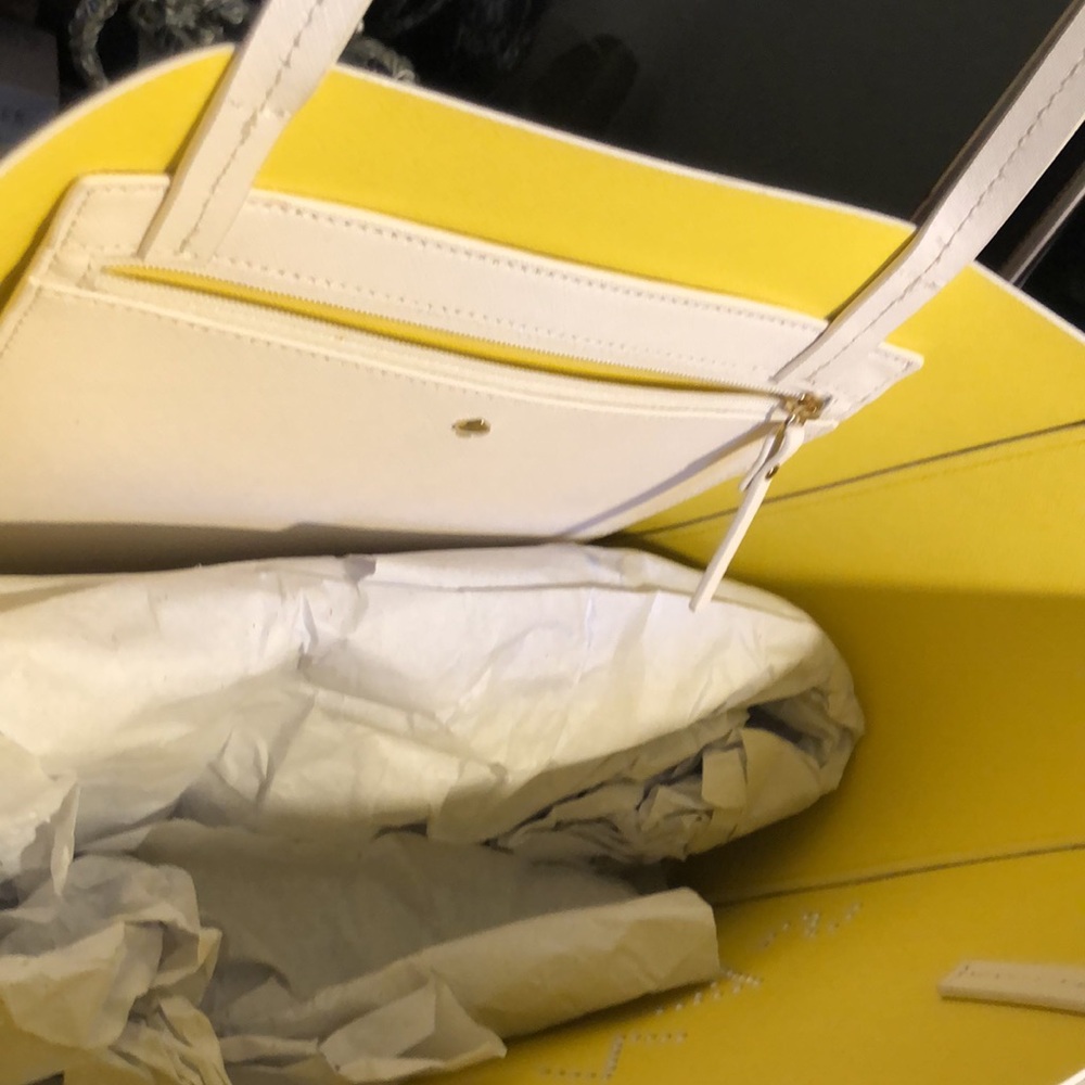 kate spade White Tote with Perforated BANANAS and Yellow Zip Wallet - Picture 6 of 9